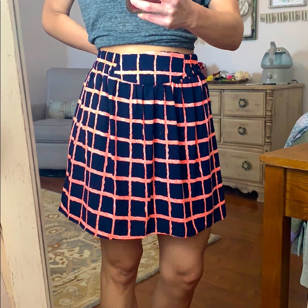 Navy and pint skirt
